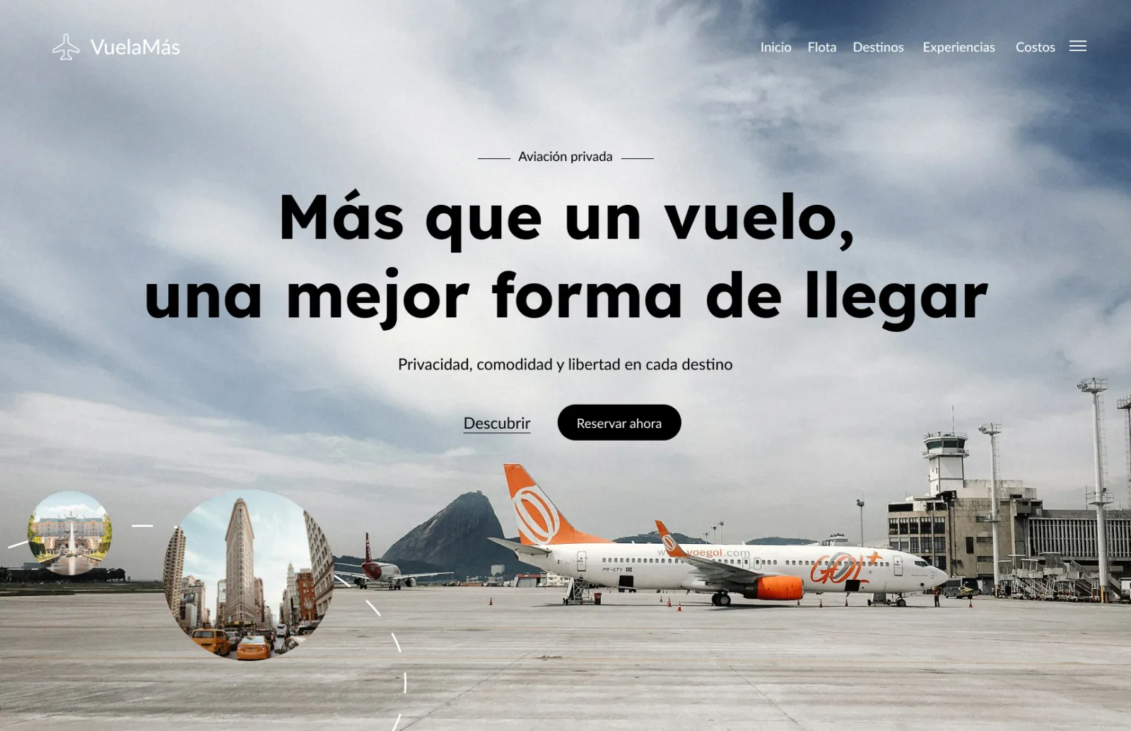 Diseño de portada para una marca de aviación privada